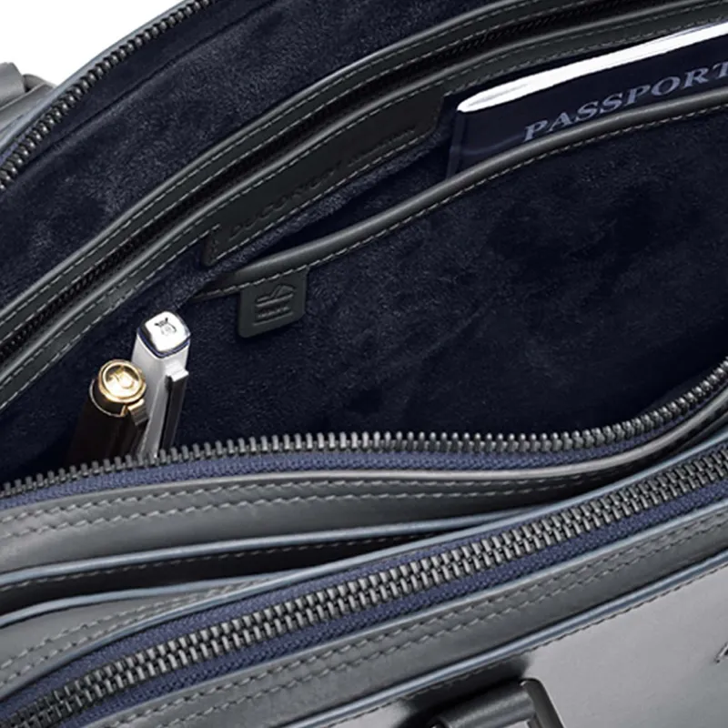 Lapis Bard Ducorium Leather Chester 14-inch Laptop Business Bag - Graphite