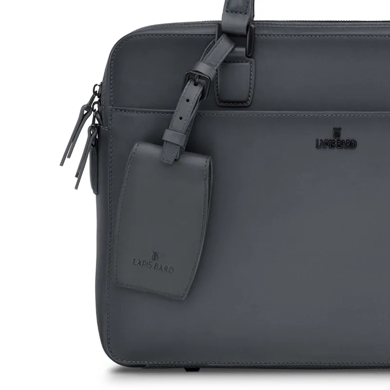 Lapis Bard Ducorium Leather Chester 14-inch Laptop Business Bag - Graphite