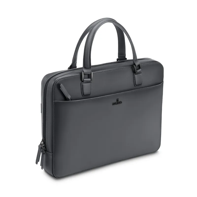 Lapis Bard Ducorium Leather Spencer 14-inch Laptop Briefcase - Graphite