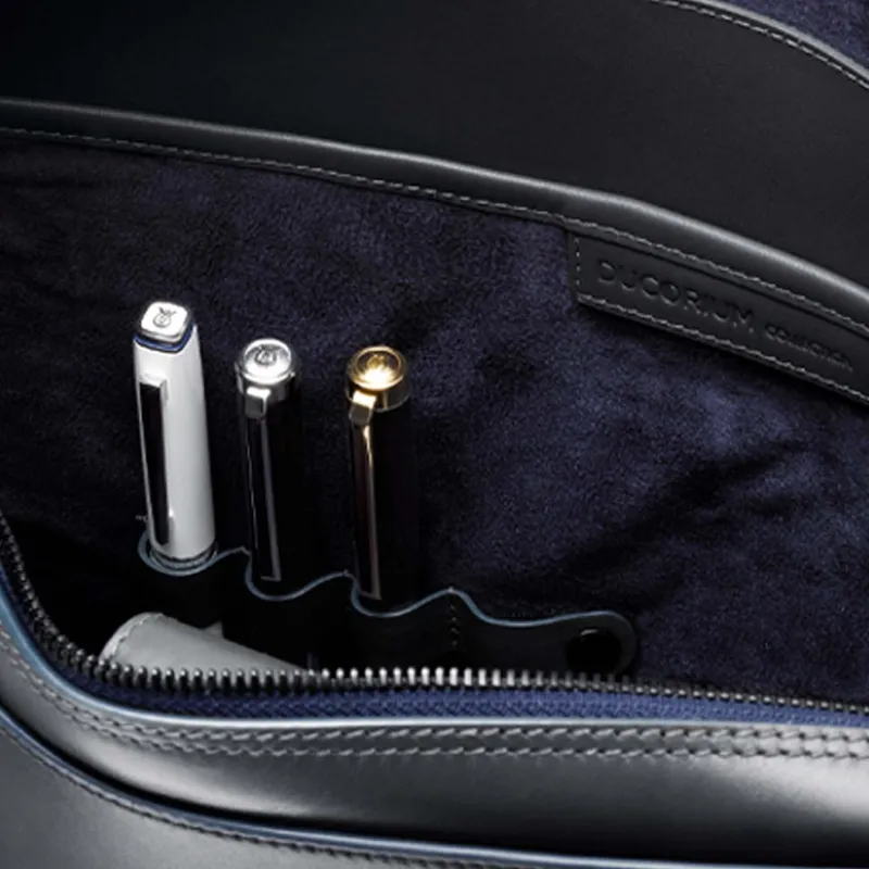 Lapis Bard Ducorium Leather Spencer 14-inch Laptop Briefcase - Graphite