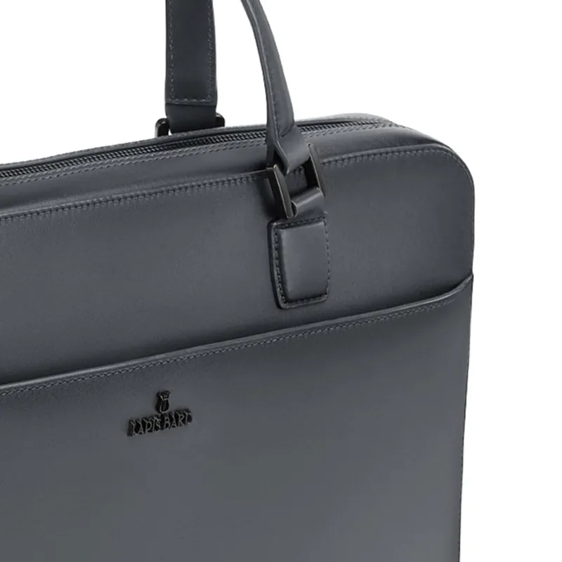 Lapis Bard Ducorium Leather Spencer 14-inch Laptop Briefcase - Graphite