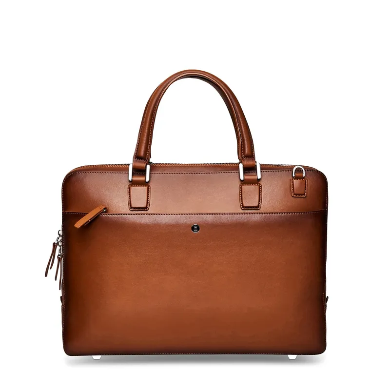 Lapis Bard Ducorium Spencer 15-inch Slim Laptop Business Bag - Cognac