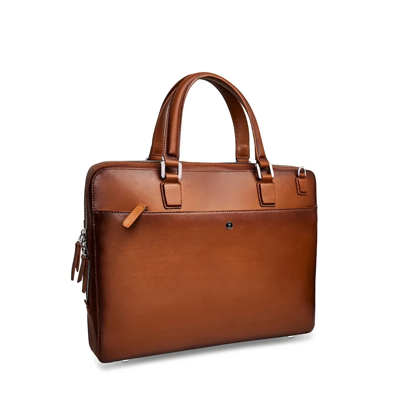 Lapis Bard Ducorium Spencer 15-inch Slim Laptop Business Bag - Cognac