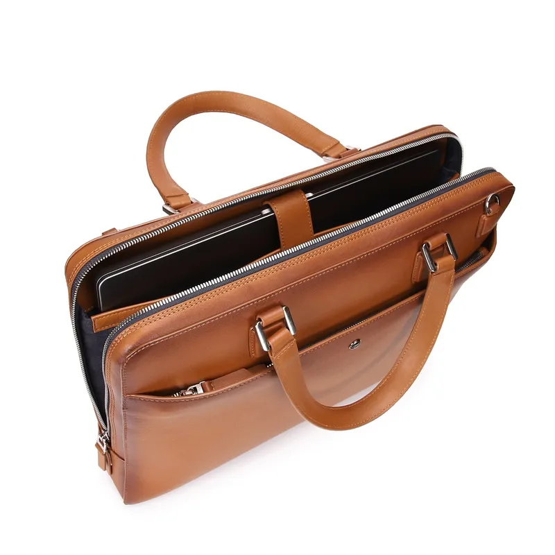 Lapis Bard Ducorium Spencer 15-inch Slim Laptop Business Bag - Cognac