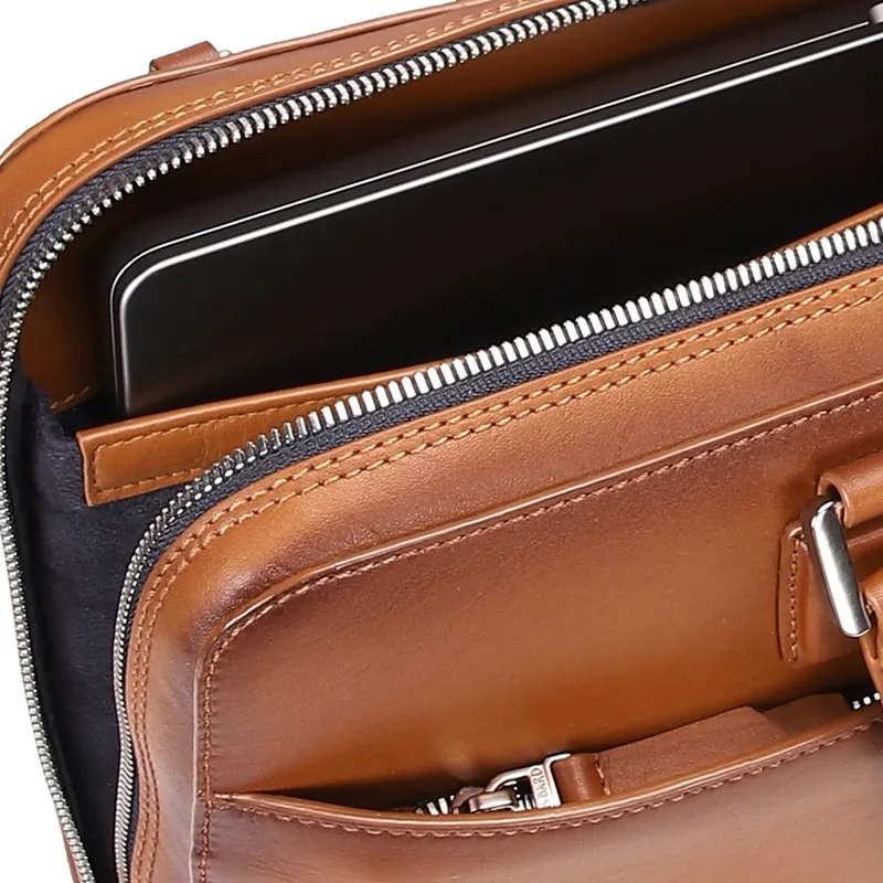 Lapis Bard Ducorium Spencer 15-inch Slim Laptop Business Bag - Cognac