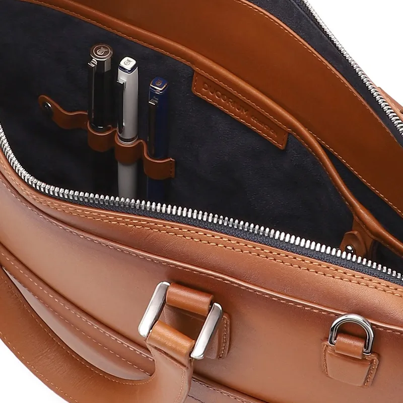 Lapis Bard Ducorium Spencer 15-inch Slim Laptop Business Bag - Cognac