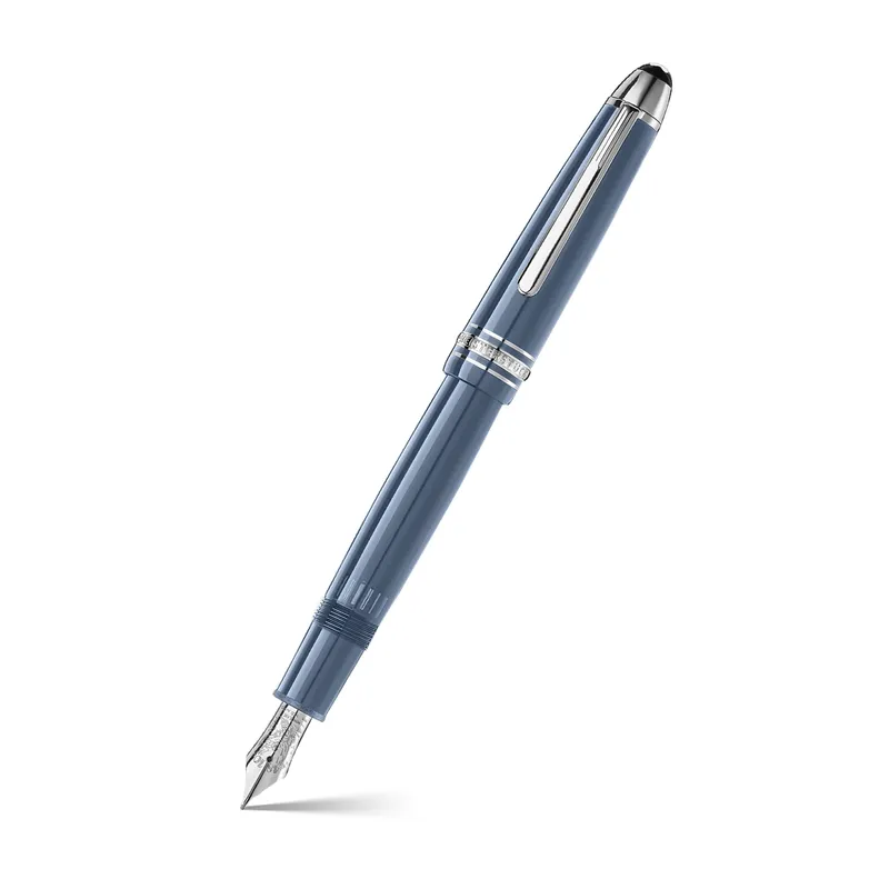 Montblanc MeisterstÃ¼ck Glacier LeGrand Fountain Pen (14K Medium) - Blue With Platinum Trims