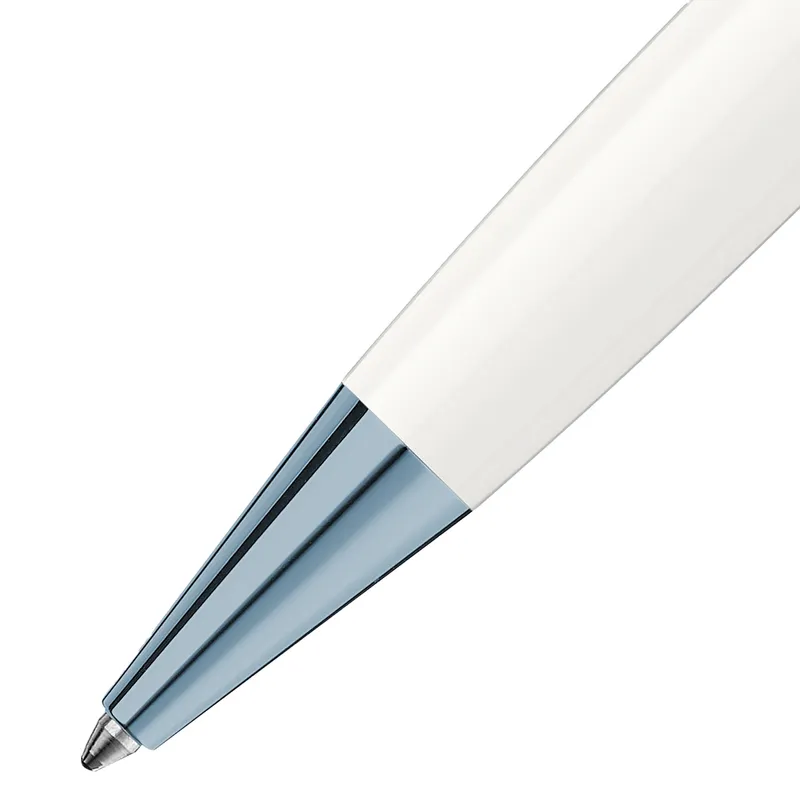 Montblanc MeisterstÃ¼ck Glacier Classique Ballpoint Pen - White With Blue PVD Trims