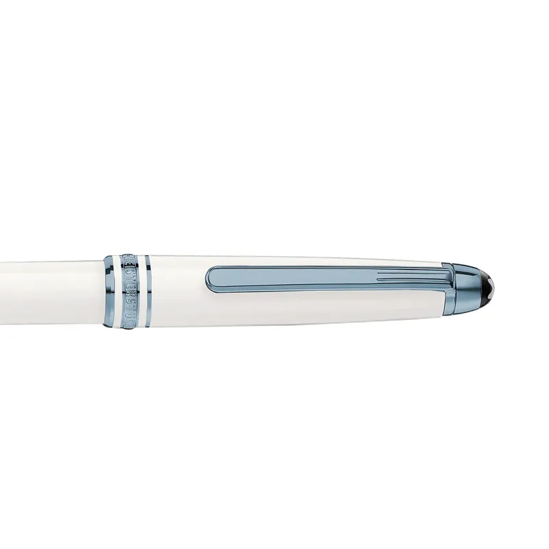 Montblanc MeisterstÃ¼ck Glacier Classique Ballpoint Pen - White With Blue PVD Trims