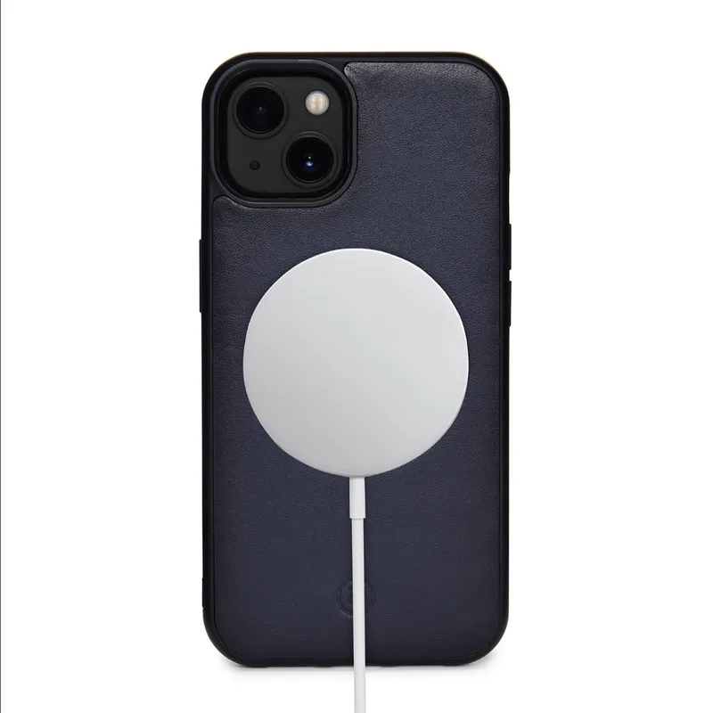 Lapis Bard Ducorium Leather iPhone 13 Case - Navy Blue