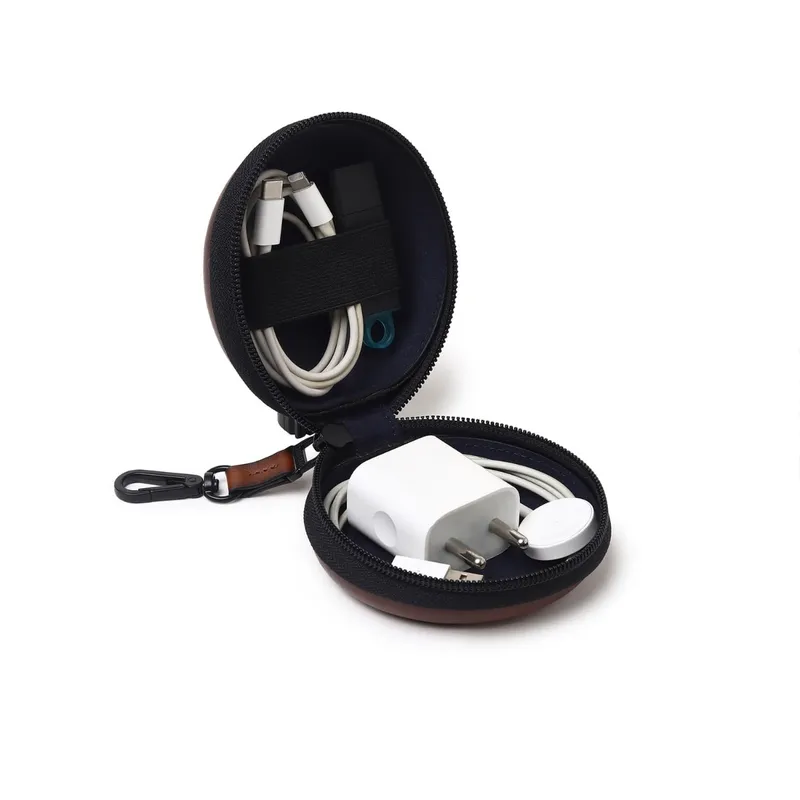 Lapis Bard Ducorium Leather Cable Organiser - Cognac