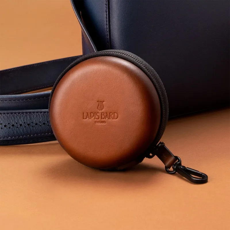 Lapis Bard Ducorium Leather Cable Organiser - Cognac