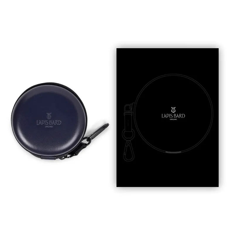 Lapis Bard Ducorium Leather Cable Organiser - Navy Blue