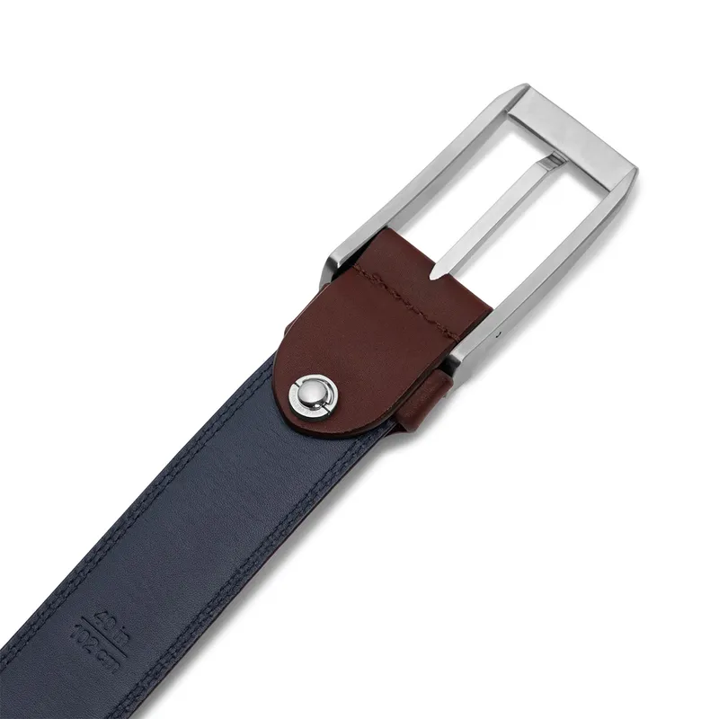 Lapis Bard Knightsbridge Vintage Leather Belt with Skeleton Buckle - Chestnut Brown
