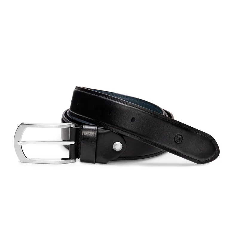 Lapis Bard Southwark Vintage Leather Belt with Skeleton Buckle - Black