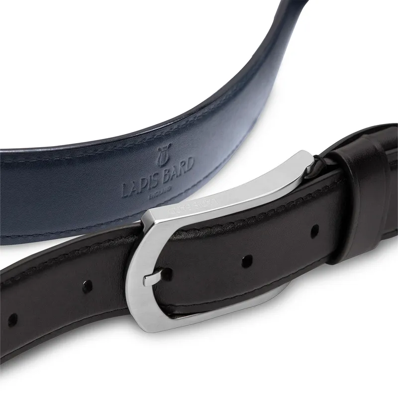 Lapis Bard Southwark Vintage Leather Belt with Skeleton Buckle - Black