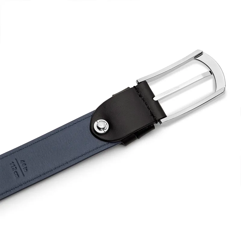 Lapis Bard Southwark Vintage Leather Belt with Skeleton Buckle - Black