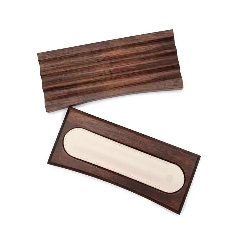 Lapis Bard Contemporary Torque Hickory Ballpoint Pen - Brown with Gold Trims