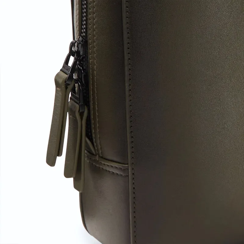 Lapis Bard Ducorium Leather Spencer 14-inch Laptop Briefcase - Olive