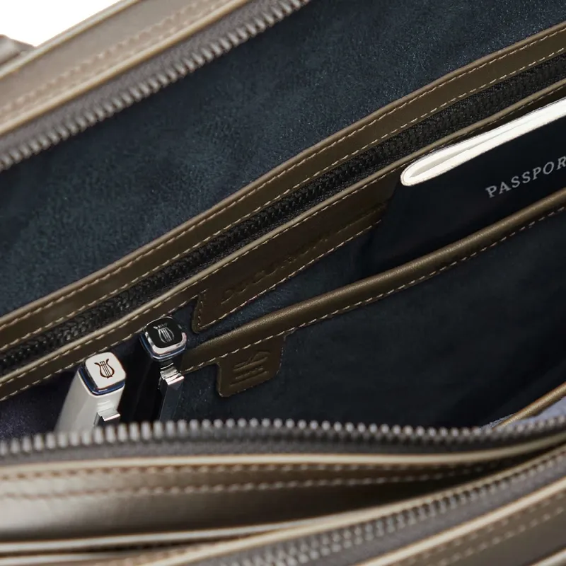 Lapis Bard Ducorium Leather Chester 14-inch Laptop Business Bag - Olive