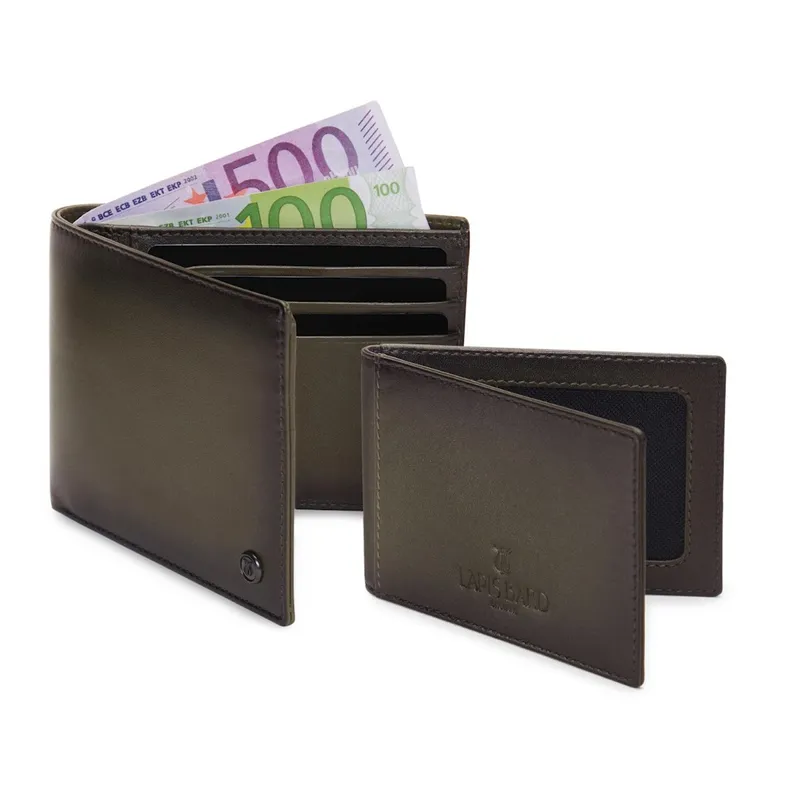 Lapis Bard Ducorium Bifold Evening Wallet with Removable Insert - Olive