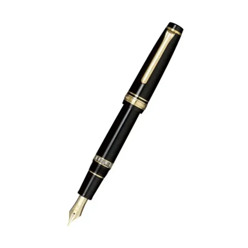 Sailor Professional Gear Realo Fountain Pen (21K Broad) Black with Gold Trims