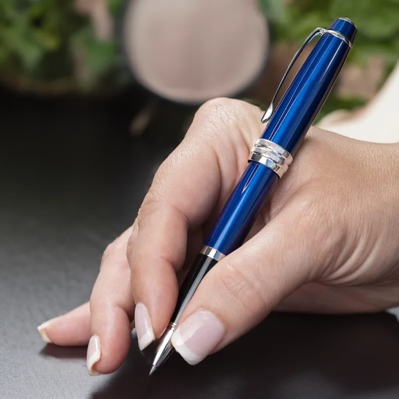 Cross AT0455-12 Bailey Rollerball Pen Blue With Chrome Trims
