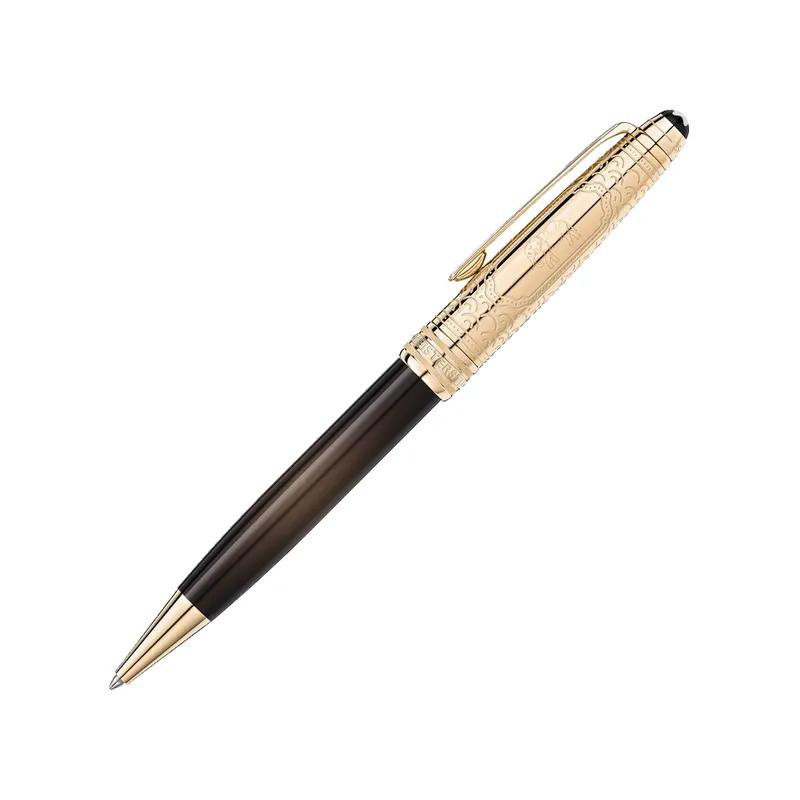 Montblanc 128483 MeisterstÃ¼ck DouÃ© 'Around The World In 80 Days' Ballpoint Pen - Anthracite With Gold Trims