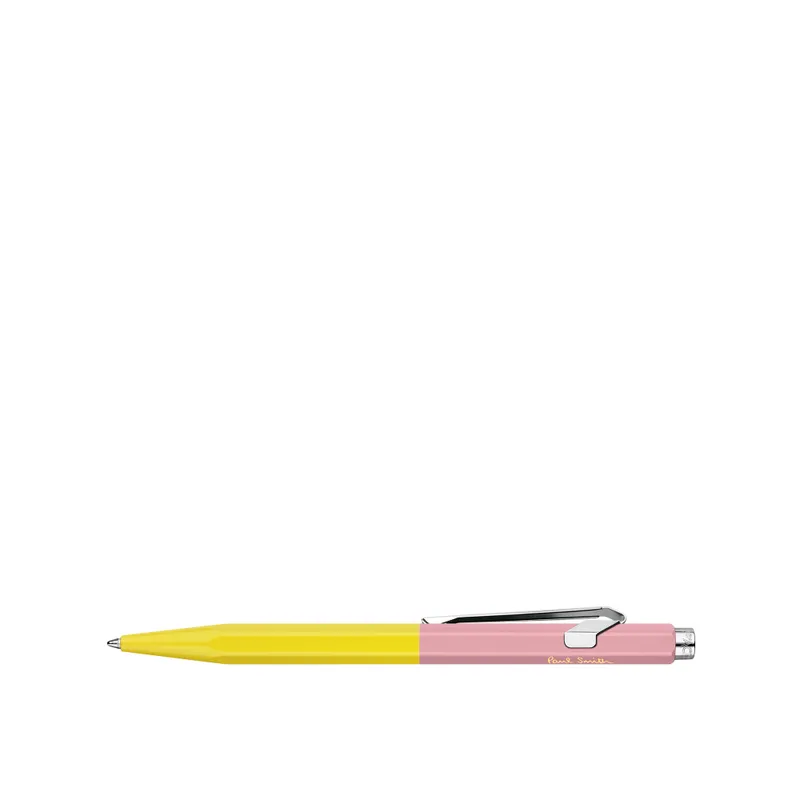 Caran d'Ache 849 Bille Paul Smith Ballpoint Pen - Chartreuse Yellow And Rose Pink