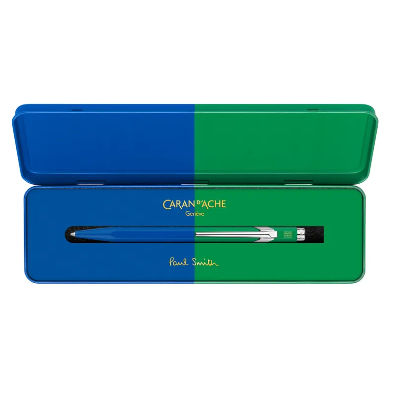 Caran d'Ache 849 Bille Paul Smith Ballpoint Pen - Cobalt And Emerald