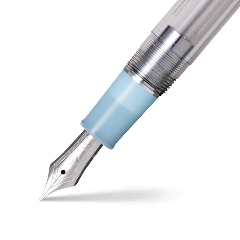 Sailor Gift Set Manyo II 'Koke' Professional Gear Slim Fountain Pen (14K Medium) With Manyo Ink 50 ML - Blue With Rhodium Trims