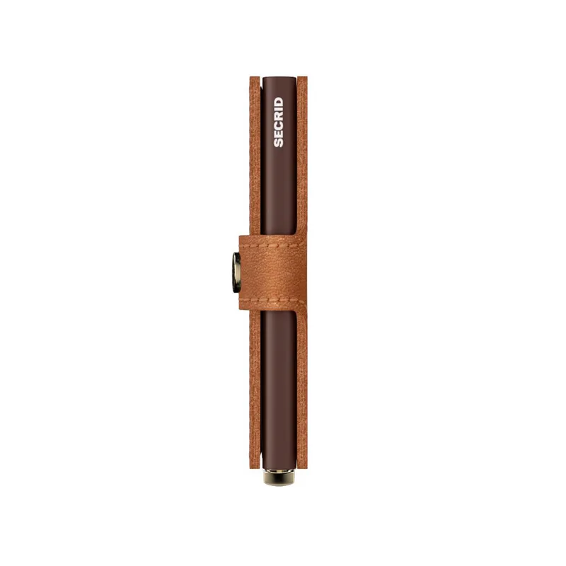 Secrid Miniwallet Embossed Lines Mei-Cognac