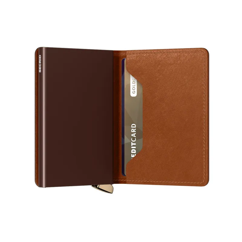 Secrid Slimwallet Embossed Lines Sei-Cognac