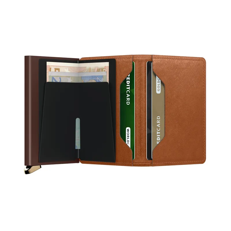 Secrid Slimwallet Embossed Lines Sei-Cognac