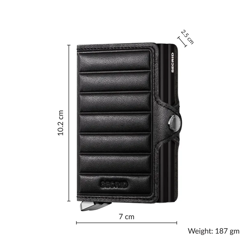 Secrid Twinwallet Embossed Lines Tei-Black