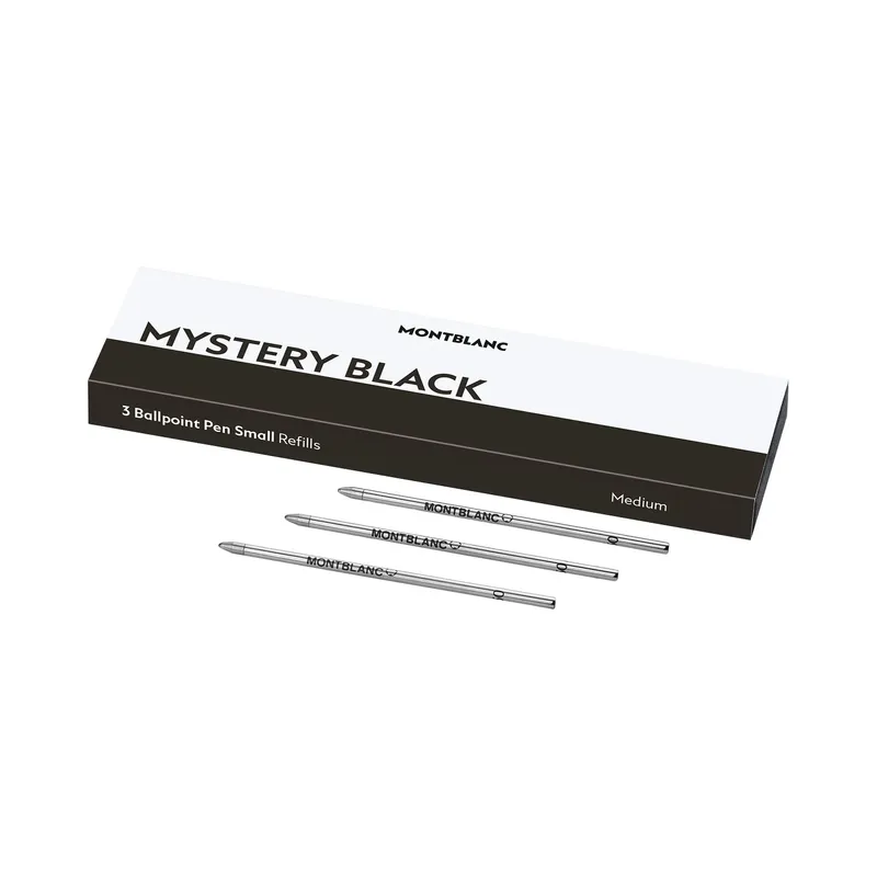 Montblanc 128222 Small Ballpoint Refill Medium (Pack of 3) - Mystery Black