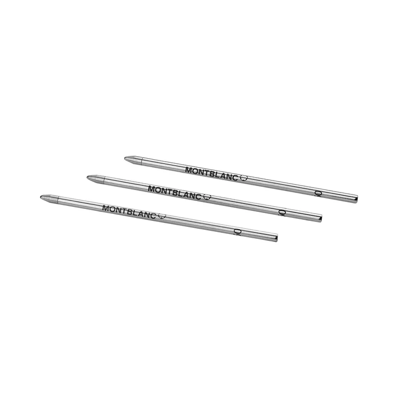 Montblanc 128222 Small Ballpoint Refill Medium (Pack of 3) - Mystery Black
