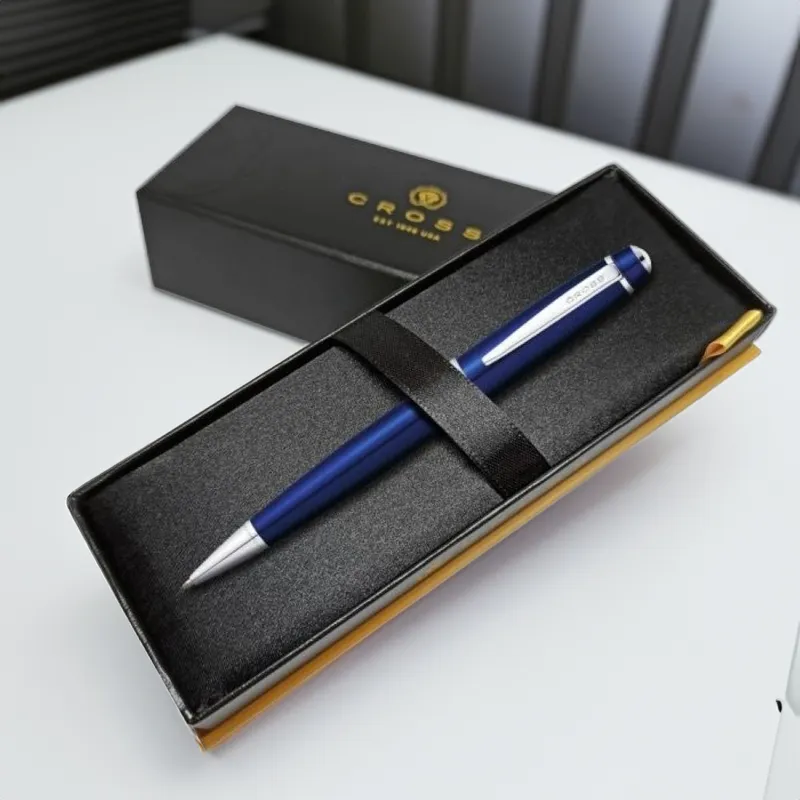 Cross AT0452-12 Bailey Ballpoint Pen Blue With Chrome Trims