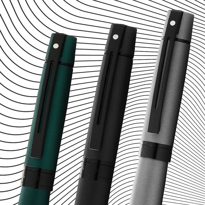 Sheaffer Gift 300 Lacquer Fountain Pen (Fine) Matte Grey with Polished Black Trim