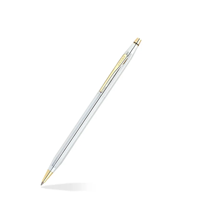 Cross 3302 Classic Century Medalist Ballpoint Pen Chrome With Gold Trims