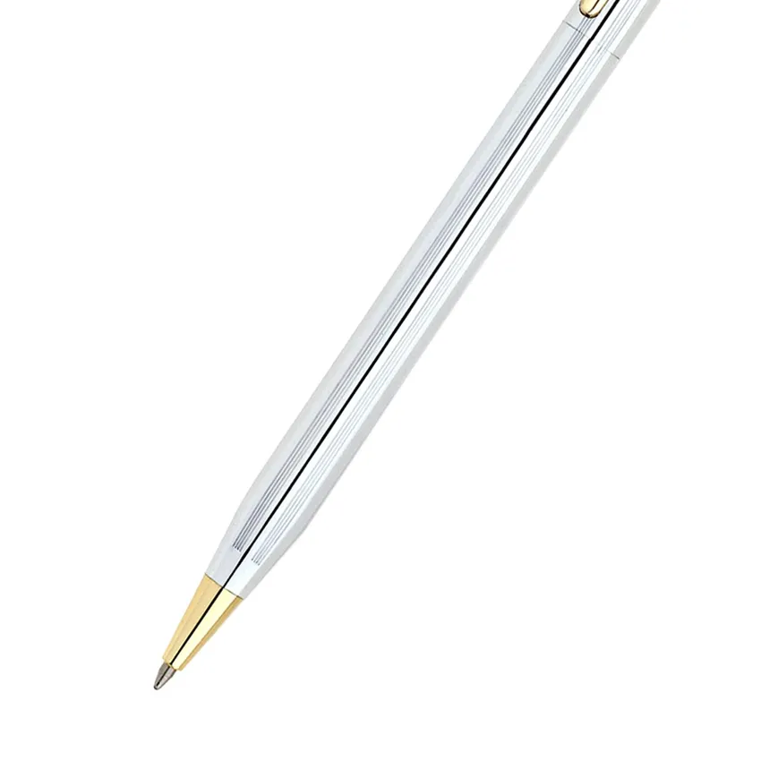 Cross 3302 Classic Century Medalist Ballpoint Pen Chrome With Gold Trims