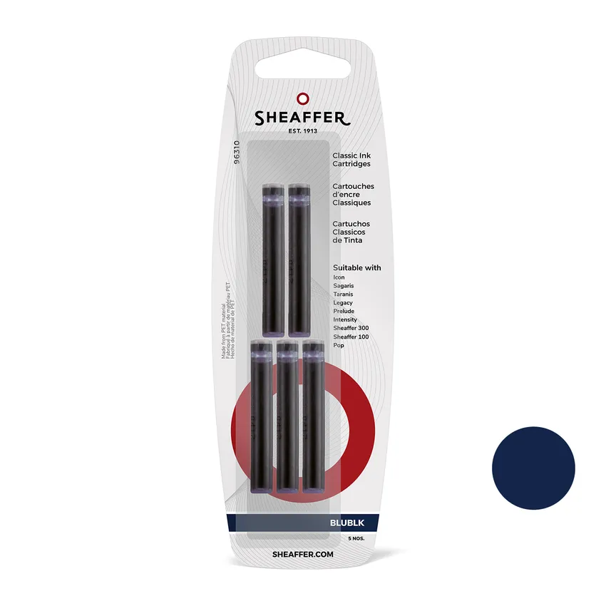 Sheaffer Classic Ink Cartridge (Pack of 5) Blue Black