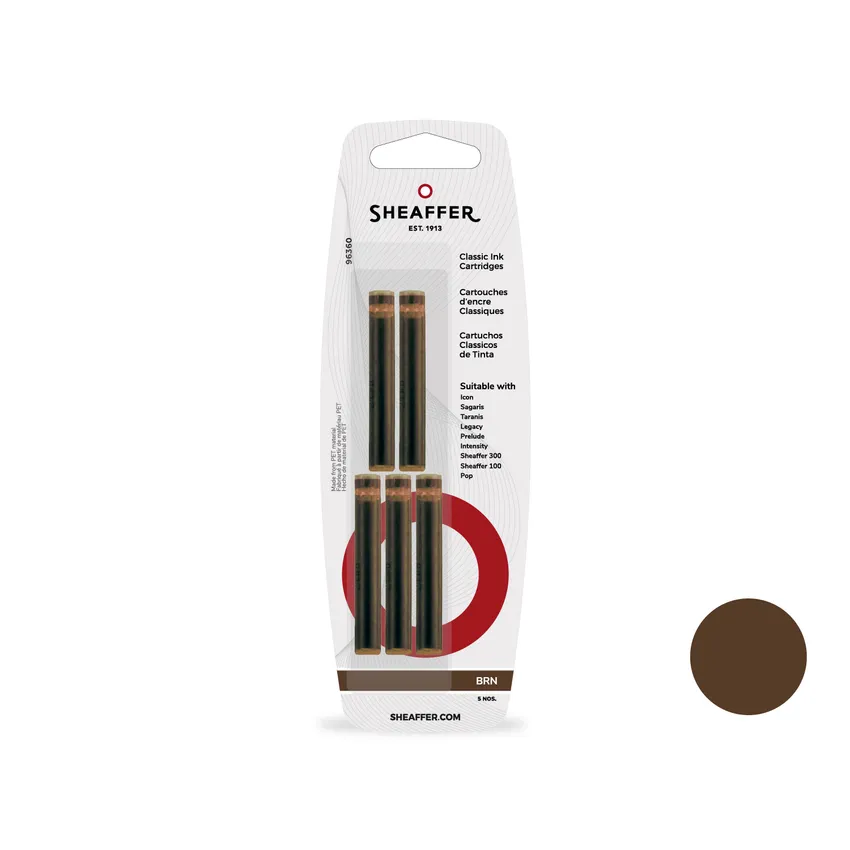 Sheaffer Classic Ink Cartridge (Pack of 5) Brown