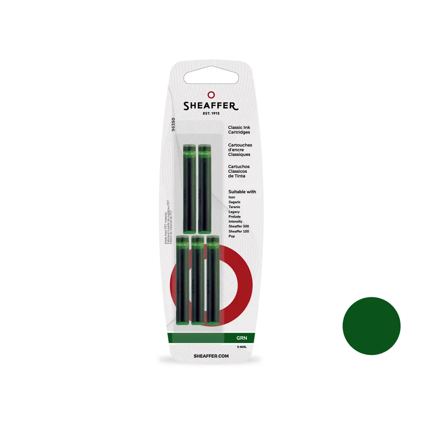 Sheaffer Classic Ink Cartridge (Pack of 5) Green