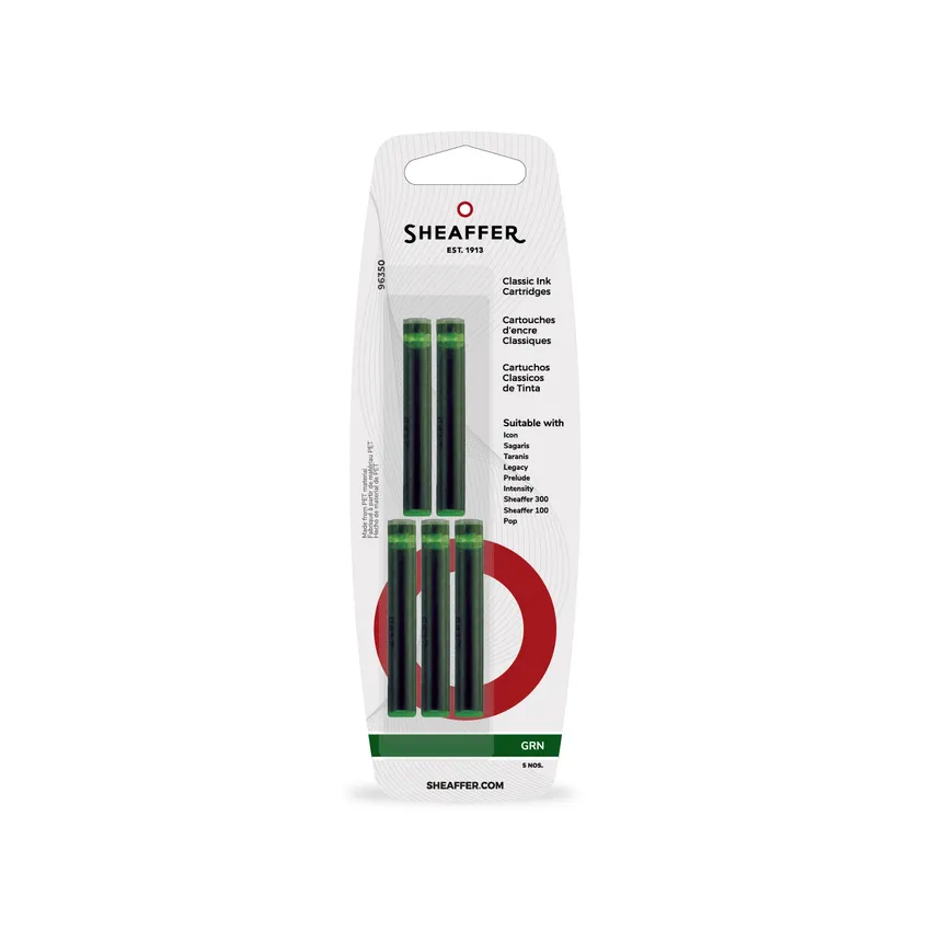 Sheaffer Classic Ink Cartridge (Pack of 5) Green