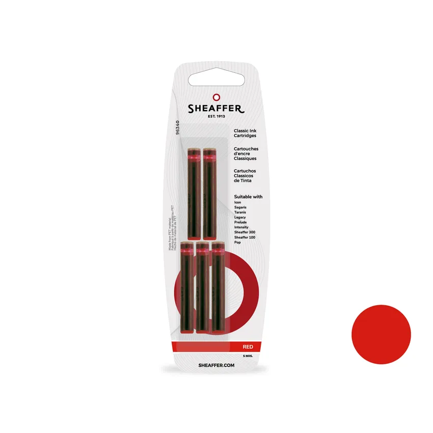 Sheaffer Classic Ink Cartridge (Pack of 5) Red