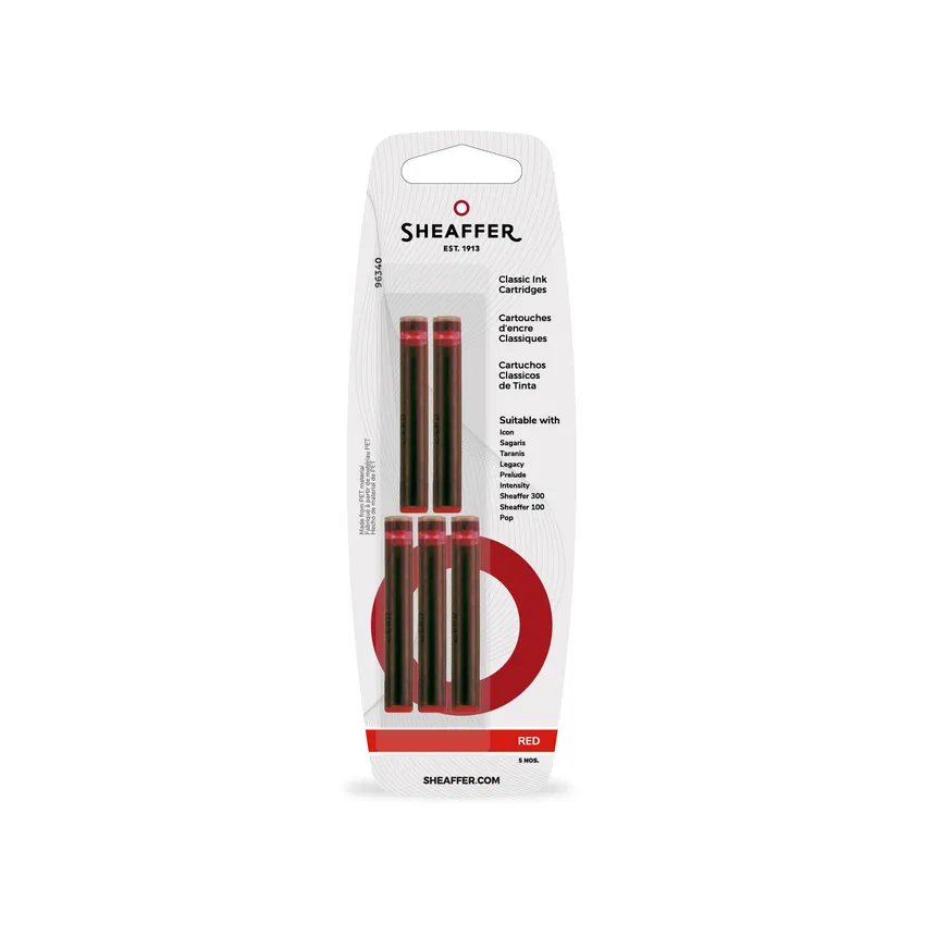 Sheaffer Classic Ink Cartridge (Pack of 5) Red