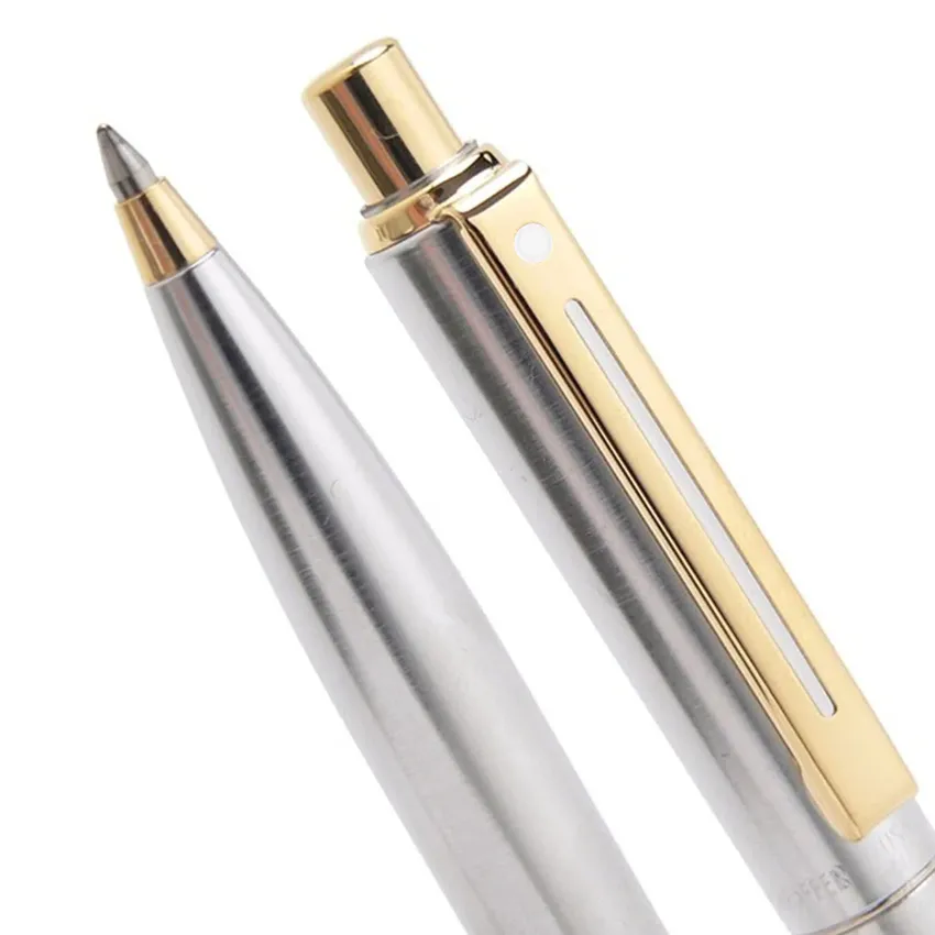 Sheaffer Sentinel 325 Brushed Chrome Ballpoint pen with Gold Tone Trim