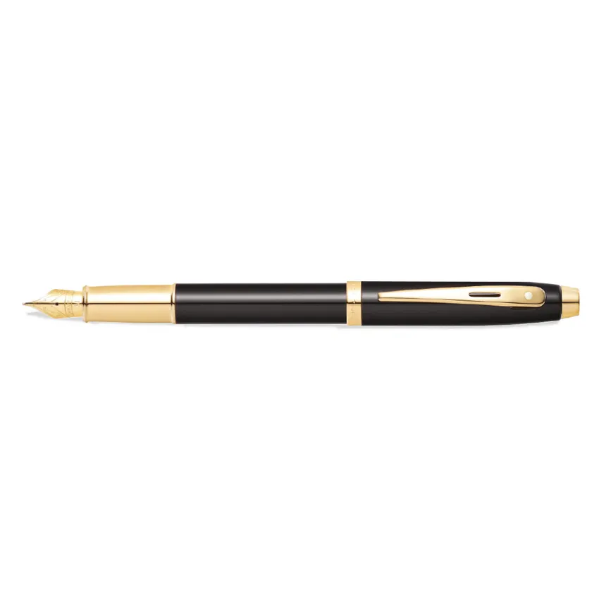 Sheaffer 9322 Gift 100 Fountain Pen (Medium) Glossy Black with Gold Trim