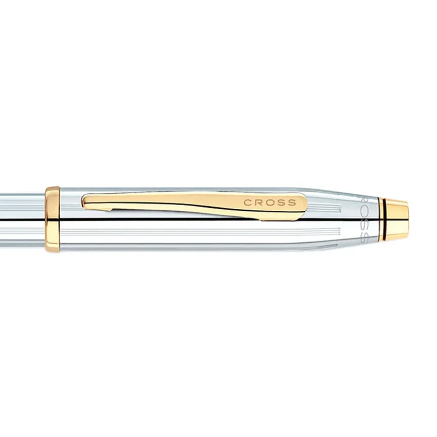 Cross 3304 Century II Medalist Rollerball Pen Chrome with Gold Trims
